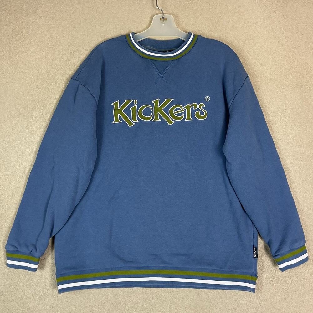 KicKers Classics‎ Sweatshirt Womens S Blue Ringer Crew Neck Pullover